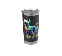 Paint Art Chinese Crested Dog Crestie Vaso térmico de acero inoxidable de doble pared
