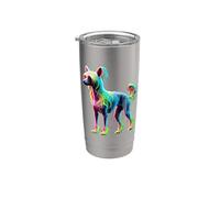 Paint Art Chinese Crested Dog Crestie Vaso térmico de acero inoxidable de doble pared