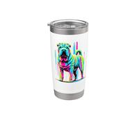 Paint Art Chinese Shar-Pei Shar Pei Vaso térmico de acero inoxidable de doble pared