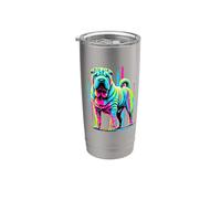Paint Art Chinese Shar-Pei Shar Pei Vaso térmico de acero inoxidable de doble pared