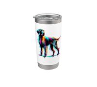 Paint Art German Wirehaired Pointer Vaso térmico de acero inoxidable de doble pared