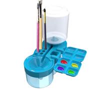 Paint Brush Cleaning Station, Paintbrush Washer with Drainage, 5-In-1 Painting Tool Set, Paint Brush Holder and Cleaner, Water-Based Paint Brush Cleaner, Acrylic Paint