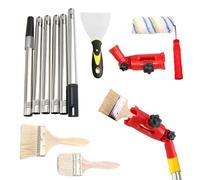 Paint Brush Roller, Multifunctional Painting Roller Set with Extension Pole and Brush, Easy Glide Renovation Tool Kit for Ceilings Cabinets Fences Trim Wall Panels Interior Projects 30x20x10cm