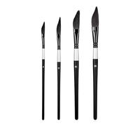 Paint Brush Set - 4pcs Fine-Pointed Paintbrush | Wooden Ergonomic Pinstripe Wood Painting Brushes For Acrylic Oil Watercolor Canvas, Detail Drawing Art Tool For Rock Body Face Nail