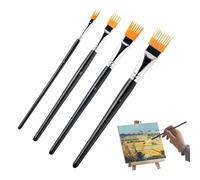 Paint Brushes for Acrylic Painting - 4 Piece Wooden Artist Brush Set | Ergonomic Handles, 19-22cm Sizes, Lightweight 50g, Perfect for Kids Classroom Coloring, Adults Craft
