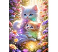 Paint by Number for Adult,Cat House DIY Oil Painting Kits on Canvas for Beginner,with Brushes and Acrylic Pigment,Paint by Numbers Arts and Crafts Kit for Home Decor Without Frame,40x50cm