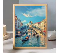 Paint by Number for Adult,City River Boat DIY Oil Painting Kits on Canvas for Beginner,with Brushes and Acrylic Pigment,Paint by Numbers Arts and Crafts Kit for Home Decor Without Frame,40x50cm