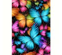 Paint by Number for Adult,Colorful Butterfly DIY Oil Painting Kits on Canvas for Beginner,with Brushes and Acrylic Pigment,Paint by Numbers Arts and Crafts Kit for Home Decor with frame,50x65cm