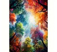 Paint by Number for Adult,Colorful Jungle Tree DIY Oil Painting Kits on Canvas for Beginner,with Brushes and Acrylic Pigment,Paint by Numbers Arts and Crafts Kit for Home Decor with frame,50x65cm