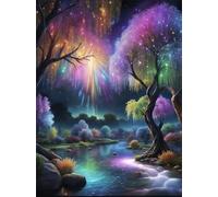 Paint by Number for Adult,Colorful Landscape DIY Oil Painting Kits on Canvas for Beginner,with Brushes and Acrylic Pigment,Paint by Numbers Arts and Crafts Kit for Home Decor Without Frame,40x50cm