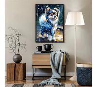 Paint by Number for Adult,Dog Rain DIY Oil Painting Kits on Canvas for Beginner,with Brushes and Acrylic Pigment,Paint by Numbers Arts and Crafts Kit for Home Decor Without Frame,40x50cm