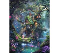 Paint by Number for Adult,Fairy Fantasy Tree DIY Oil Painting Kits on Canvas for Beginner,with Brushes and Acrylic Pigment,Paint by Numbers Arts and Crafts Kit for Home Decor Without Frame,40x50cm