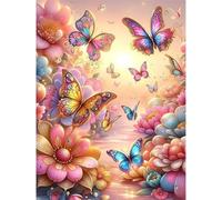 Paint by Number for Adult,Fantasy Butterfly DIY Oil Painting Kits on Canvas for Beginner,with Brushes and Acrylic Pigment,Paint by Numbers Arts and Crafts Kit for Home Decor Without Frame,40x50cm