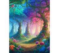 Paint by Number for Adult,Fantasy Colorful Jungle DIY Oil Painting Kits on Canvas for Beginner,with Brushes and Acrylic Pigment,Paint by Numbers Arts and Crafts Kit for Home Decor with frame,30x40cm