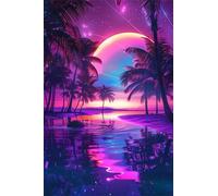 Paint by Number for Adult,Fantasy Purple Jungle DIY Oil Painting Kits on Canvas for Beginner,with Brushes and Acrylic Pigment,Paint by Numbers Arts and Crafts Kit for Home Decor with frame,50x65cm