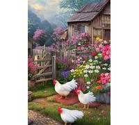 Paint by Number for Adult,Farm House Animals DIY Oil Painting Kits on Canvas for Beginner,with Brushes and Acrylic Pigment,Paint by Numbers Arts and Crafts Kit for Home Decor Without Frame,55x70cm