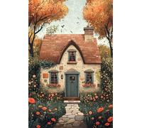 Paint by Number for Adult,House Autumn DIY Oil Painting Kits on Canvas for Beginner,with Brushes and Acrylic Pigment,Paint by Numbers Arts and Crafts Kit for Home Decor with frame,60x90cm