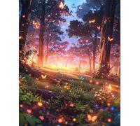 Paint by Number for Adult,Jungle Butterfly Night DIY Oil Painting Kits on Canvas for Beginner,with Brushes and Acrylic Pigment,Paint by Numbers Arts and Crafts Kit for Home Decor with frame,50x65cm