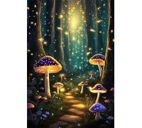 Paint by Number for Adult,Jungle Fireflies DIY Oil Painting Kits on Canvas for Beginner,with Brushes and Acrylic Pigment,Paint by Numbers Arts and Crafts Kit for Home Decor with frame,50x65cm