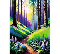 Paint by Number for Adult,Jungle Sunrise Tree DIY Oil Painting Kits on Canvas for Beginner,with Brushes and Acrylic Pigment,Paint by Numbers Arts and Crafts Kit for Home Decor with frame,50x65cm