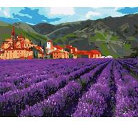 Paint by Number for Adult,Lavender Town DIY Oil Painting Kits on Canvas for Beginner,with Brushes and Acrylic Pigment,Paint by Numbers Arts and Crafts Kit for Home Decor Without Frame,40x50cm