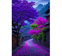 Paint by Number for Adult,Loft Town DIY Oil Painting Kits on Canvas for Beginner,with Brushes and Acrylic Pigment,Paint by Numbers Arts and Crafts Kit for Home Decor Without Frame,40x50cm
