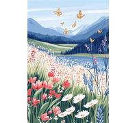 Paint by Number for Adult,Mountain Flower Fields DIY Oil Painting Kits on Canvas for Beginner,with Brushes and Acrylic Pigment,Paint by Numbers Arts and Crafts Kit for Home Decor Without Frame,40x50cm