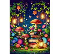 Paint by Number for Adult,Night Plants DIY Oil Painting Kits on Canvas for Beginner,with Brushes and Acrylic Pigment,Paint by Numbers Arts and Crafts Kit for Home Decor with frame,30x40cm