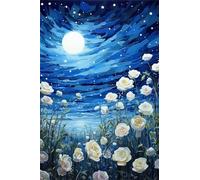 Paint by Number for Adult,Peony Starry Sky DIY Oil Painting Kits on Canvas for Beginner,with Brushes and Acrylic Pigment,Paint by Numbers Arts and Crafts Kit for Home Decor with frame,50x65cm