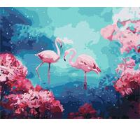 Paint by Number for Adult,Pink Plants Animals DIY Oil Painting Kits on Canvas for Beginner,with Brushes and Acrylic Pigment,Paint by Numbers Arts and Crafts Kit for Home Decor Without Frame,40x50cm