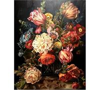 Paint by Number for Adult,Plants Flowers DIY Oil Painting Kits on Canvas for Beginner,with Brushes and Acrylic Pigment,Paint by Numbers Arts and Crafts Kit for Home Decor with frame,30x40cm