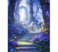 Paint by Number for Adult,Purple Path Flower DIY Oil Painting Kits on Canvas for Beginner,with Brushes and Acrylic Pigment,Paint by Numbers Arts and Crafts Kit for Home Decor Without Frame,40x50cm