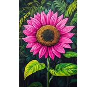 Paint by Number for Adult,Purple Sunflower DIY Oil Painting Kits on Canvas for Beginner,with Brushes and Acrylic Pigment,Paint by Numbers Arts and Crafts Kit for Home Decor with frame,30x40cm