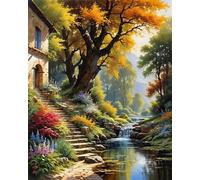 Paint by Number for Adult,River Summer DIY Oil Painting Kits on Canvas for Beginner,with Brushes and Acrylic Pigment,Paint by Numbers Arts and Crafts Kit for Home Decor with frame,50x65cm
