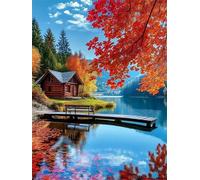 Paint by Number for Adult,Sea Maple Tree DIY Oil Painting Kits on Canvas for Beginner,with Brushes and Acrylic Pigment,Paint by Numbers Arts and Crafts Kit for Home Decor with frame,50x65cm