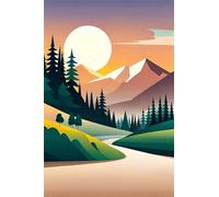 Paint by Number for Adult,Valley Tree River DIY Oil Painting Kits on Canvas for Beginner,with Brushes and Acrylic Pigment,Paint by Numbers Arts and Crafts Kit for Home Decor Without Frame,40x50cm