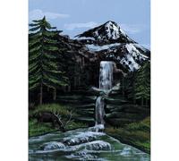 Paint By Number Kit Artist Canvas Series 9""X12""-Mountain Waterfall