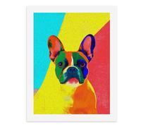 Paint by Numbers A Colorful Bulldog Francés-2 Kit de pintura digital para adultos, crea tu propia escena mágica, suministros de arte sin marco, 40 x 50 cm