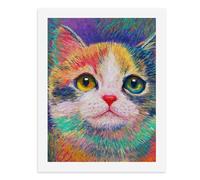 Paint by Numbers A Colorful Kitten - Kit de pintura digital para adultos, crea tu propia escena mágica, suministros de arte sin marco, 40 x 50 cm