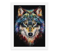 Paint by Numbers A Colorful Wolf - Kit de pintura digital para adultos, crea tu propia escena mágica, suministros de arte sin marco, 40 x 50 cm