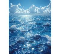 Paint by numbers adult OcéAno, Paisaje Pintar por Numeros, Pinturas al óleo por Números para Adultos Principiantes Kit de Pintura para Niños, Sin marco, Regalos decoracion del hogar 90x120cm Q-115