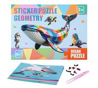 Paint by Sticker Kids - Cartoon Animal Art Set | Creative Sticker Painting Activity with Shape Matching Fun for Learning Play Category Toy and Color Guided Design Long Tail Craft Kit for Family