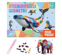 Paint by Sticker Kids - Juego de de animales de dibujos animados, juguete de pintura adhesiva, familia, escuela, aula, hogar, viajes, de cumpleaños, recuerdos para adultos