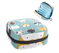 Paint Cats Head-01 - Bolsa de almacenamiento portátil para servilletas sanitarias, Varios colores, 4.7x6.6x6.6 in/12x17x17 cm