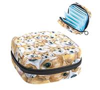 Paint Corgi - Bolsa de almacenamiento portátil con patrón de cabeza de perro, bolsa de almacenamiento para servilletas sanitarias, Varios colores, 4.7x6.6x6.6 in/12x17x17 cm