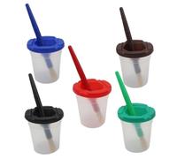 Paint Cups For Kids - 8.7 * 5.7cm Reusable Airtight Lids No Spill Holder With Brushes, Painting Containers Art Supplies For Classroom Home School Arts Crafts Learning Activities