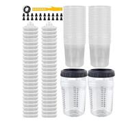 Paint Cups, Mixing Containers, Measuring Beakers, 2.56x2.68 Inches Clear Design, 6oz 165ml Capacity, 50pcs for Car Repair, Crafting, Model Building, Art Projects, Renovation Use