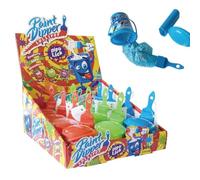 Paint Dipper Lollipop | 12 Unidades | Caramelos Líquidos Ácidos con Sabor y Color Divertido | Sin Gluten | Perfectos para Niños y Fiestas | Golosinas en Formatos Únicos y Originales