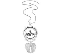 Paint Elephant Friend Two Happy Pendant Angel Wings - Collar giratorio