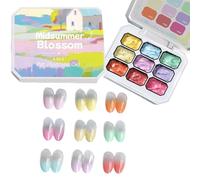 Paint Gel Nail Polish Set, Gradient Uv Led Gel, No Wipe Long Lasting Formula Easy Drawing Design Salon Quality Finish for Home French Manicure Use, 2.5gx9